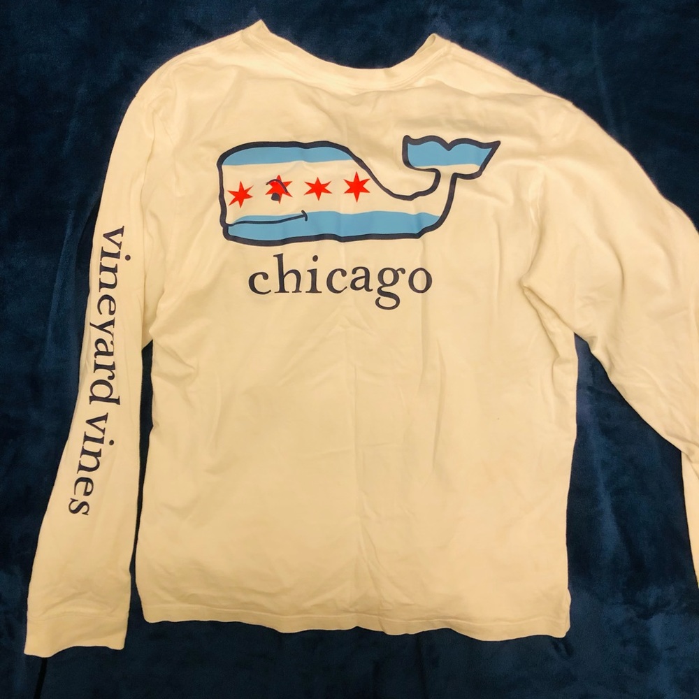 ❤️‍🔥SOLD❤️‍🔥 Vineyard Vines Longsleeve Tee T-shirt White Chicago